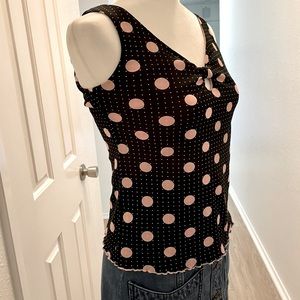 Black Top w Pink Polka Dots, Exhilaration Size M